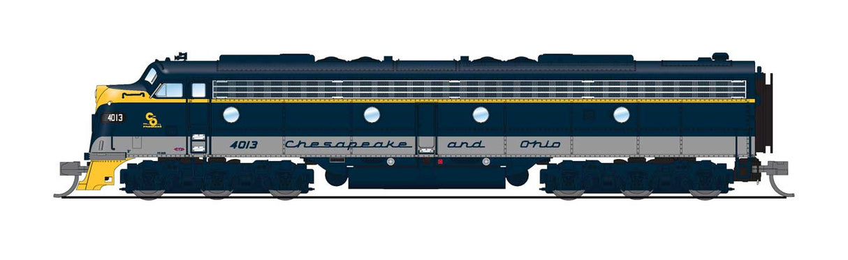 EMD E8A - Sound and DCC - Paragon4(TM) -- Chesapeake & Ohio #4015 (blue, gray, yellow)