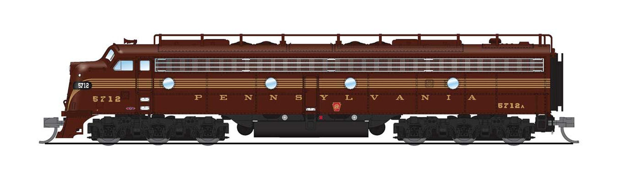EMD E8A - Sound and DCC - Paragon4(TM) -- Pennsylvania Railroad #5712 (5-Stripe, Tuscan, gold)