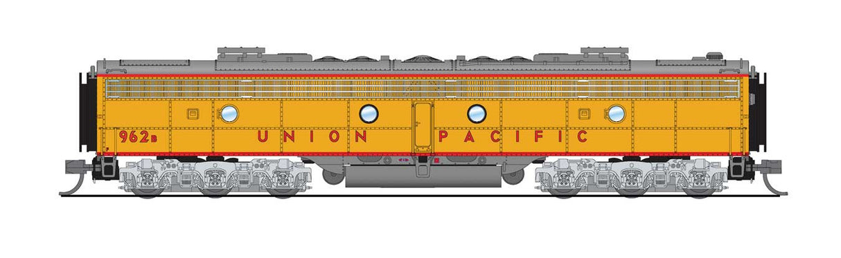 EMD E9B - Standard DC - Stealth Series -- Union Pacific #970B (Armour Yellow, gray, red)