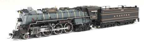 Class 3460 4-6-4 Hudson - Standard DC - Stealth -- Santa Fe #3462 (Fantasy 1870s Scheme, gray, black, red, yellow)