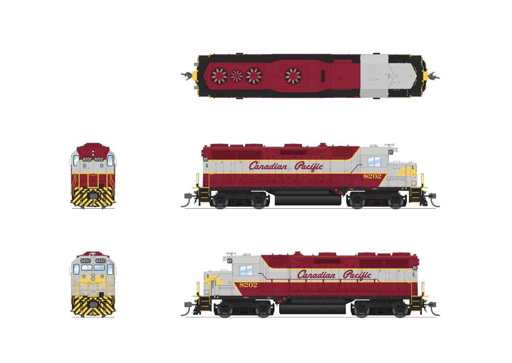 EMD GP35 Low Nose - Sound and DCC - Paragon4(TM) -- Canadian Pacific #8202 (maroon, gray, Script Lettering)-2