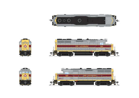 EMD GP35 Low Nose - Sound and DCC - Paragon4(TM) -- Erie-Lackawanna #2560 (gray, maroon, yellow)-2