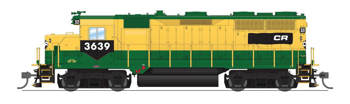 EMD GP35 Low Nose - Sound and DCC - Paragon4(TM) -- Conrail #3639 (Patched Reading yellow, green, black)-1