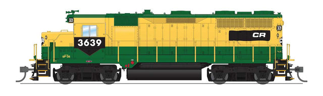 EMD GP35 Low Nose - Sound and DCC - Paragon4(TM) -- Conrail #3639 (Patched Reading yellow, green, black)-1