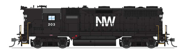 EMD GP35 High Nose - Sound and DCC - Paragon4(TM) -- Norfolk & Western #214 (black, white NW)-1