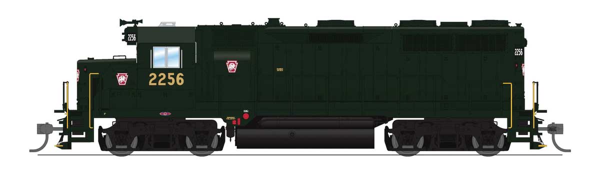 EMD GP35 Low Nose - Standard DC - Stealth -- Pennsylvania Railroad #2263 (Brunswick Green, small Keystone)-1