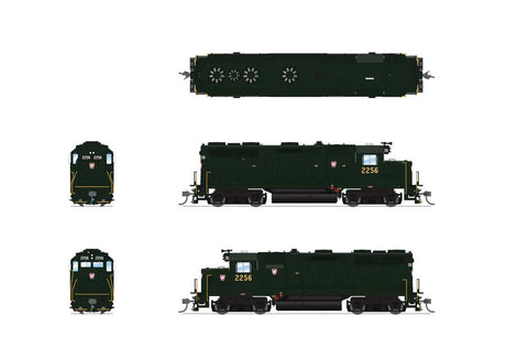EMD GP35 Low Nose - Standard DC - Stealth -- Pennsylvania Railroad #2263 (Brunswick Green, small Keystone)-2