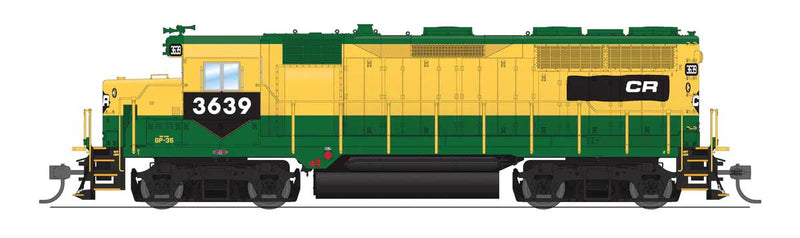 EMD GP35 Low Nose - Standard DC - Stealth -- Conrail #3639 (Patched Reading yellow, green, black)-1