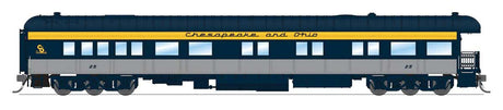 Heavyweight Business Car Observation - Ready to Run -- Chesapeake & Ohio #25 (blue, gray, yellow)-1