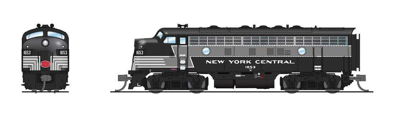 EMD F7A - Standard DC - Stealth -- New York Central #1654 (Full Lightning Stripe 2-Tone Gray)