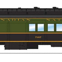 Heavyweight 5-Car Combine, 3 P70 Coach, Business Car Set - Ready to Run -- Canadian National (1950s Scheme; green, black, yellow)