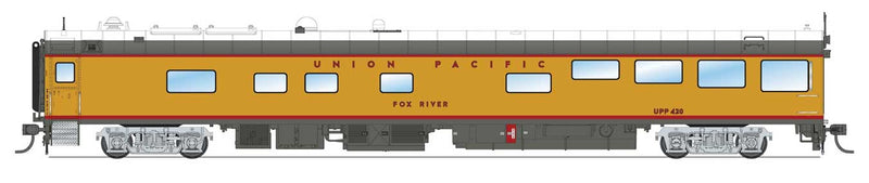 Track Inspection Theater Car - Ready to Run -- Union Pacific "Fox River" (2006-2020s Scheme; Armour Yellow, gray, red)