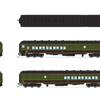 Heavyweight Coach-Baggage-Combine - Ready to Run -- Canadian National #7185 (1950s Scheme; green, black, yellow)