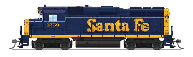 EMD GP30 - Sound and DCC - Paragon4(TM) -- Santa Fe #1263 (Bookend, blue, yellow, Large Lettering)-1