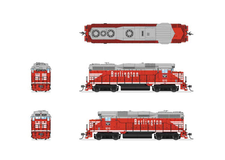 EMD GP30 - Sound and DCC - Paragon4(TM) -- Chicago, Burlington & Quincy #970 (Chinese Red, gray, white)-2