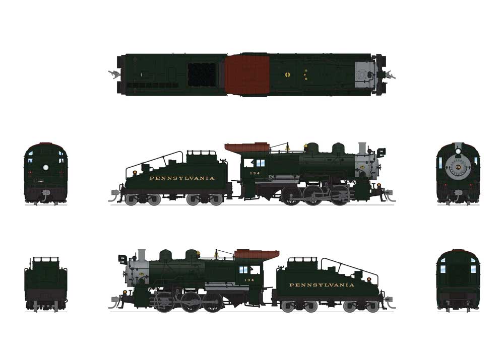 PRR Class B6sb 0-6-0 Switcher Post-War - Standard DC - Stealth -- Pennsylvania Railroad #134 (Brunswick Green, graphite, Tuscan)-2