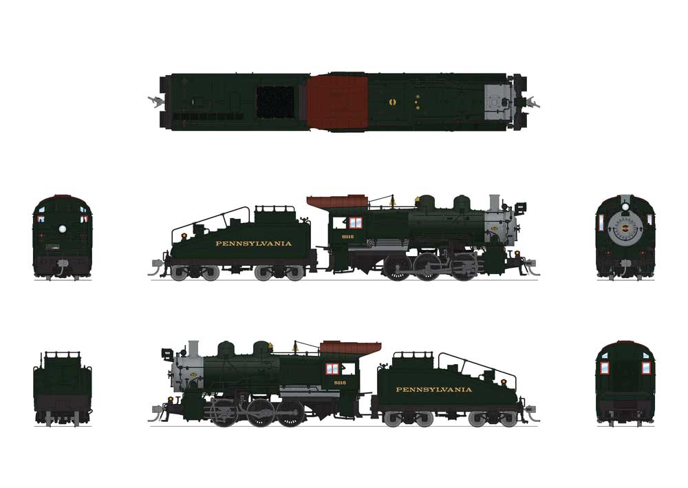 PRR Class B6sb 0-6-0 Switcher Pre-War - Standard DC - Stealth -- Pennsylvania Railroad #5015 (Brunswick Green, graphite, Tuscan)-2