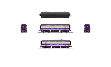 EMD F3 A-Unpowered B Set - Sound and DCC - Paragon4(TM) -- Atlantic Coast Line #339, 339B (purple, silver, yellow, black)-4