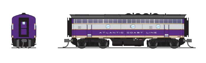 EMD F3B - Sound and DCC - Paragon4(TM) -- Atlantic Coast Line #343B (purple, silver, yellow, black)-1