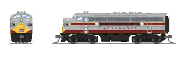 EMD F3A - Sound and DCC - Paragon4(TM) -- Delaware, Lackawanna & Western #663 (Restored, gray, maroon, yellow)-1