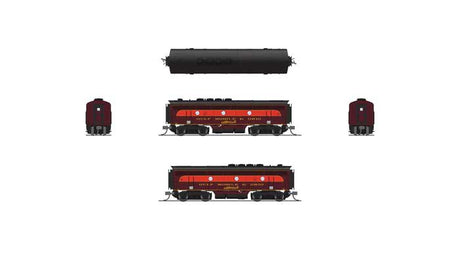 EMD F3 A-Unpowered B Set - Sound and DCC - Paragon4(TM) -- Gulf, Mobile & Ohio #883-A, B80 (maroon, red, black)-4