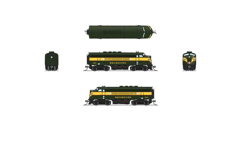 EMD F3A - Standard DC - Stealth -- Seaboard Air Line #4028 (green, yellow, red)-2