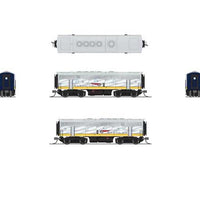 EMD F7 A-Unpowered B Set - Sound and DCC - Paragon4(TM) -- Santa Fe #341, 341A (Yellowbonnet, silver, yellow, blue)