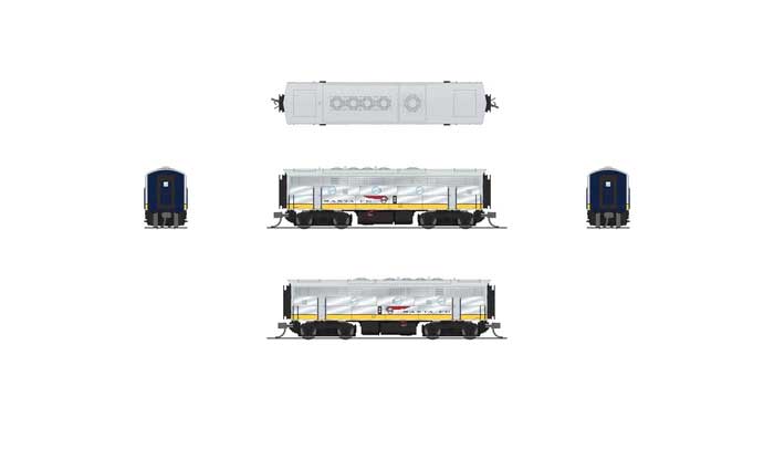 EMD F7B - Sound and DCC - Paragon4(TM) -- Santa Fe #351A (Yellowbonnet, silver, yellow, blue)-2