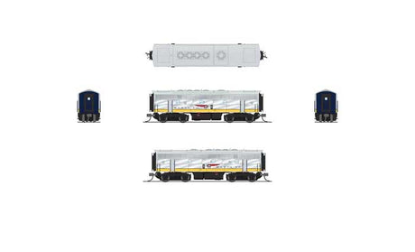 EMD F7B - Sound and DCC - Paragon4(TM) -- Santa Fe #351A (Yellowbonnet, silver, yellow, blue)-2