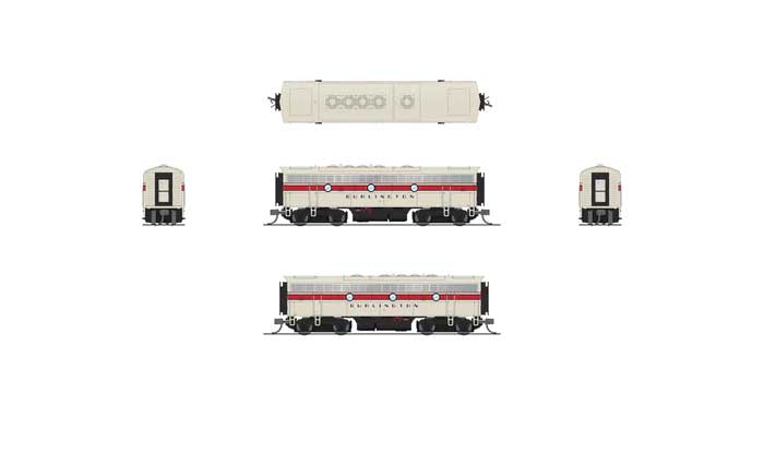 EMD F7 A-Unpowered B Set - Sound and DCC - Paragon4(TM) -- Chicago, Burlington & Quincy #169A, 169B (gray, red, black)-4
