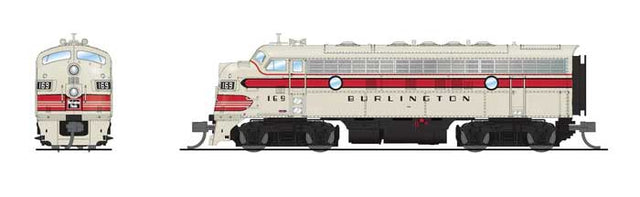 EMD F7A - Sound and DCC - Paragon4(TM) -- Chicago, Burlington & Quincy #169C (gray, red, black)-1