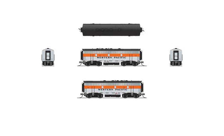 EMD F7B - Sound and DCC - Paragon4(TM) -- Western Pacific #916-C (silver, orange, black)-2