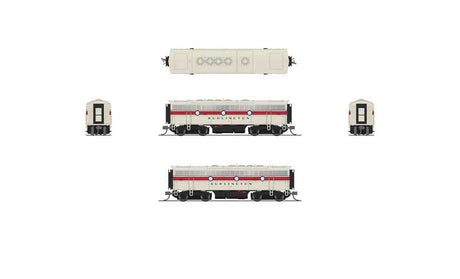 EMD F7B - Standard DC - Stealth -- Chicago, Burlington & Quincy #169B (gray, red, black)-2