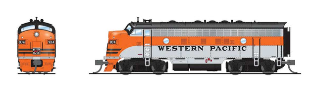 EMD F7A - Standard DC - Stealth -- Western Pacific #913-A (silver, orange, black)-1