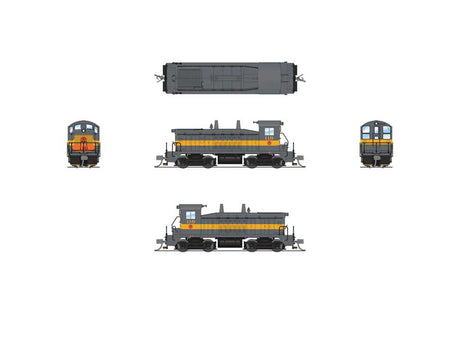EMD NW2 - Sound and DCC - Paragon4(TM) -- New York, Ontario & Western #116 (gray, yellow, orange)-2