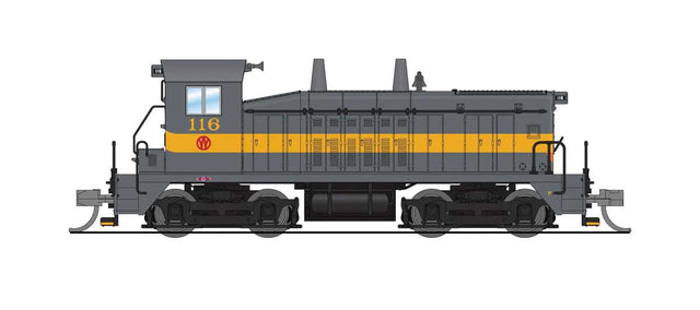 EMD NW2 - Sound and DCC - Paragon4(TM) -- New York, Ontario & Western #116 (gray, yellow, orange)-1