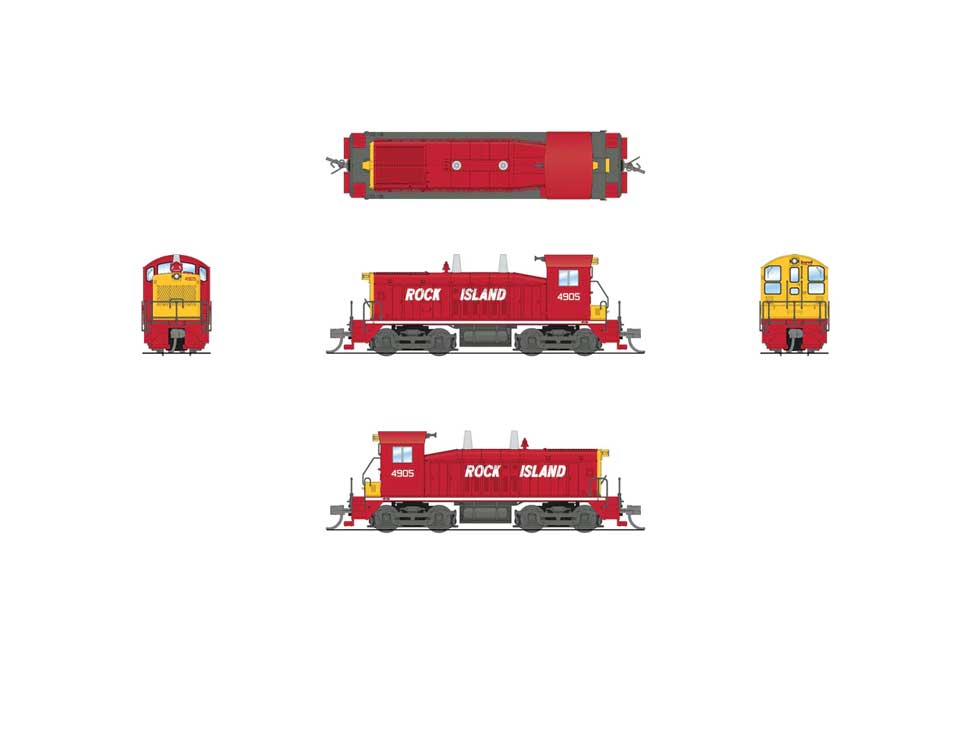 EMD NW2 - Sound and DCC - Paragon4(TM) -- Rock Island #4907 (red, yellow, black)-2