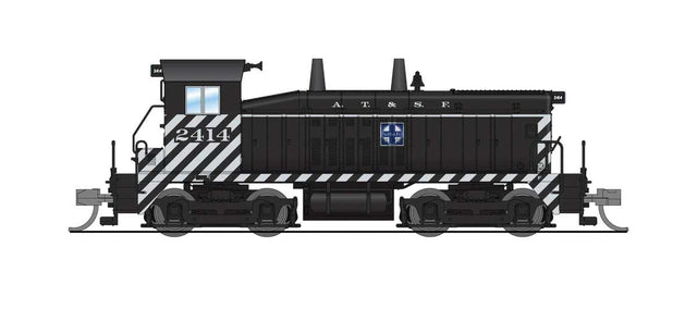 EMD NW2 - Standard DC - Stealth -- Santa Fe #2414 (Zebra Stripe; black, white)-1