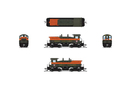 EMD NW2 - Standard DC - Stealth -- Great Northern #159 (Simplified, Omaha Orange, green)-2