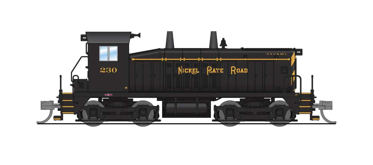 EMD SW7 - Sound and DCC - Paragon4(TM) -- Nickel Plate Road #232 (black, yellow)-1