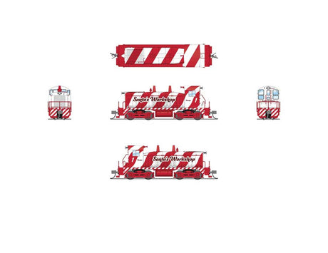 EMD SW7 - Sound and DCC - Paragon4(TM) -- Santa's Workshop #1 (Christmas, red, white)-2