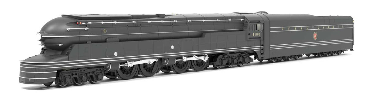 Class S1 6-4-4-6 Duplex - Standard DC - Brass Hybrid Stealth -- Pennsylvania Railroad #6100 (gray)-2