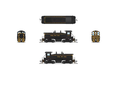 EMD SW7 - Standard DC - Stealth -- Nickel Plate Road #232 (black, yellow)-2