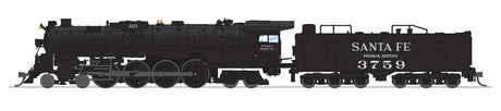 Santa Fe 4-8-4 Northern - Sound, DCC and Smoke - Paragon4(TM) -- Santa Fe #3759 (2020s Kingman, AZ Display Scheme, black, silver, white)-1