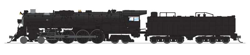 Santa Fe 4-8-4 Northern - Sound, DCC and Smoke - Paragon4(TM) -- Painted, Unlettered (black, silver, white)-1
