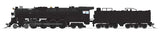 Santa Fe 4-8-4 Northern - Standard DC - Stealth -- Painted, Unlettered (black, silver, white)-1