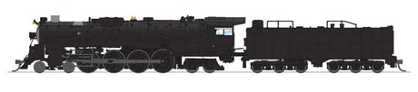 Santa Fe 4-8-4 Northern - Standard DC - Stealth -- Painted, Unlettered (black, silver, white)-1
