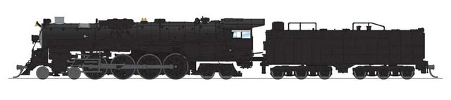Santa Fe 4-8-4 Northern - Standard DC - Stealth -- Painted, Unlettered (black, silver, white)-1
