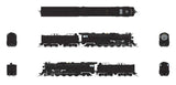 Santa Fe 4-8-4 Northern - Standard DC - Stealth -- Painted, Unlettered (black, silver, white)-2
