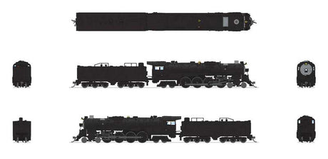 Santa Fe 4-8-4 Northern - Standard DC - Stealth -- Painted, Unlettered (black, silver, white)-2